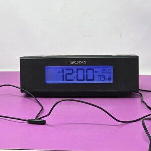Sony‎ Black Digital Alarm Clock Radio With Nature Sounds & Snooze Function Works